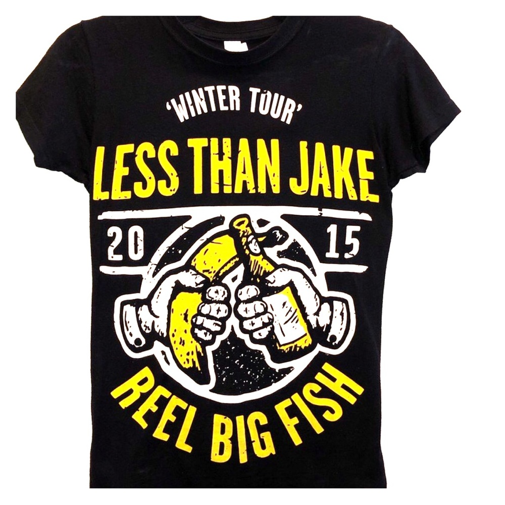 Less than Jake & Reel Big Fish iconic Authentic 2015 concert tee!!